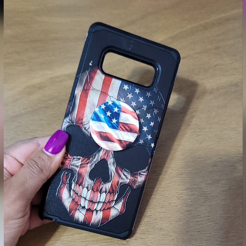 Note 8 Skeleton Flag Print Hard Case With Socket